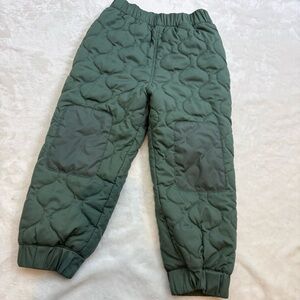 Patagonia Baby Quilted Puff Joggers Size 4T Hemlock Green